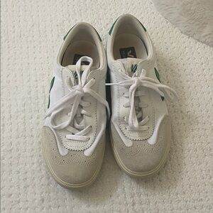 Veja Women's White and Green Sneakers